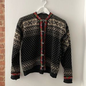 Vintage Norwegian Cardigan Sweater